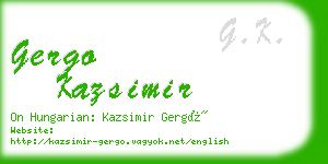 gergo kazsimir business card